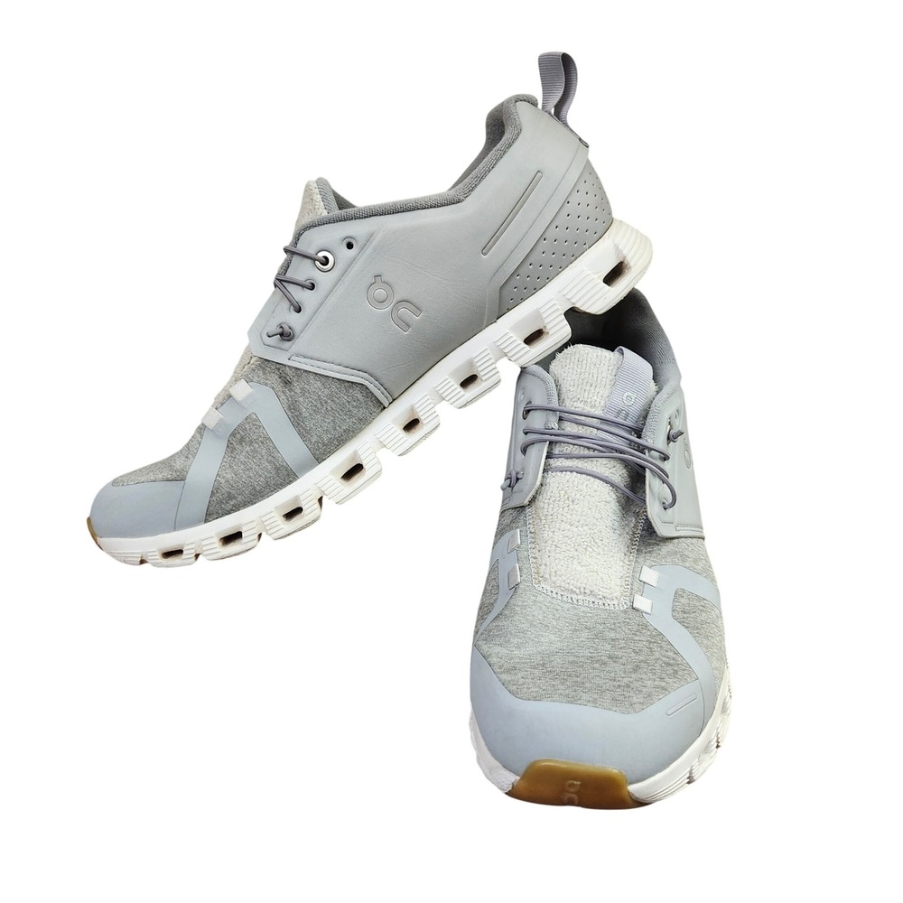 On Cloud Hi Edge Glacier Mens 11.5 Running Shoes Grey White Gum Sole Sneakers - Picture 2 of 12